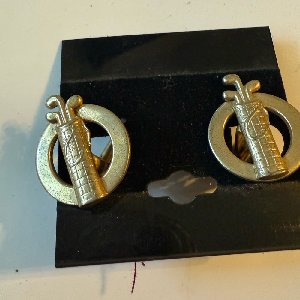 Vintage Gold Golf Club Cufflinks - 2 sets